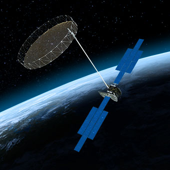The ViaSat-3 satellite in space