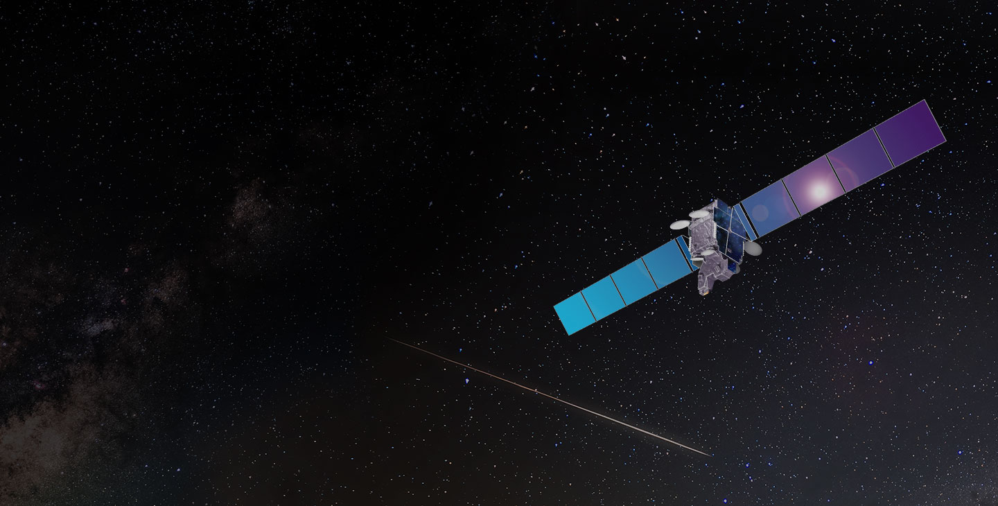 WildBlue-1 satellte rendering in space